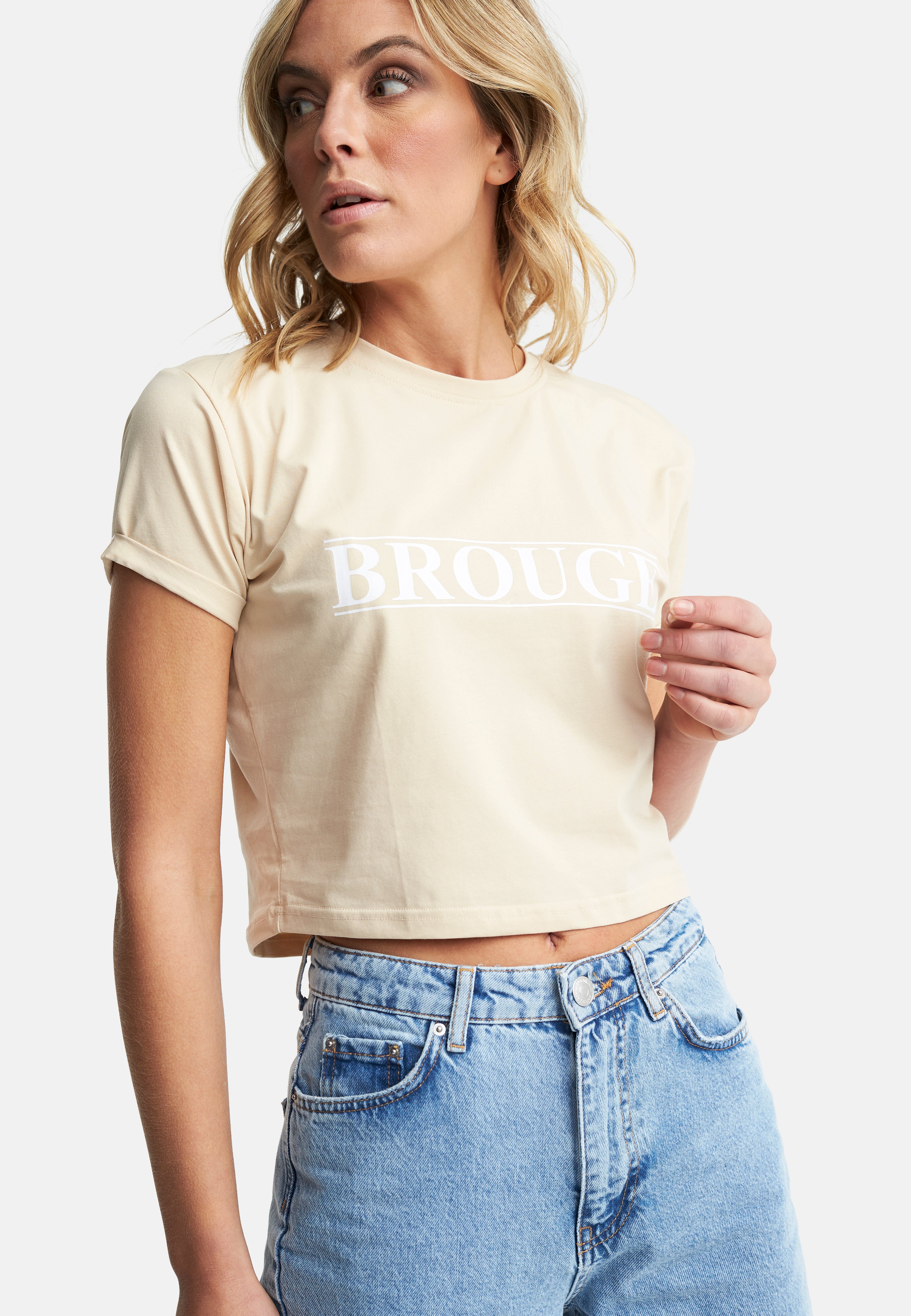 Cropped T-Shirt Cream