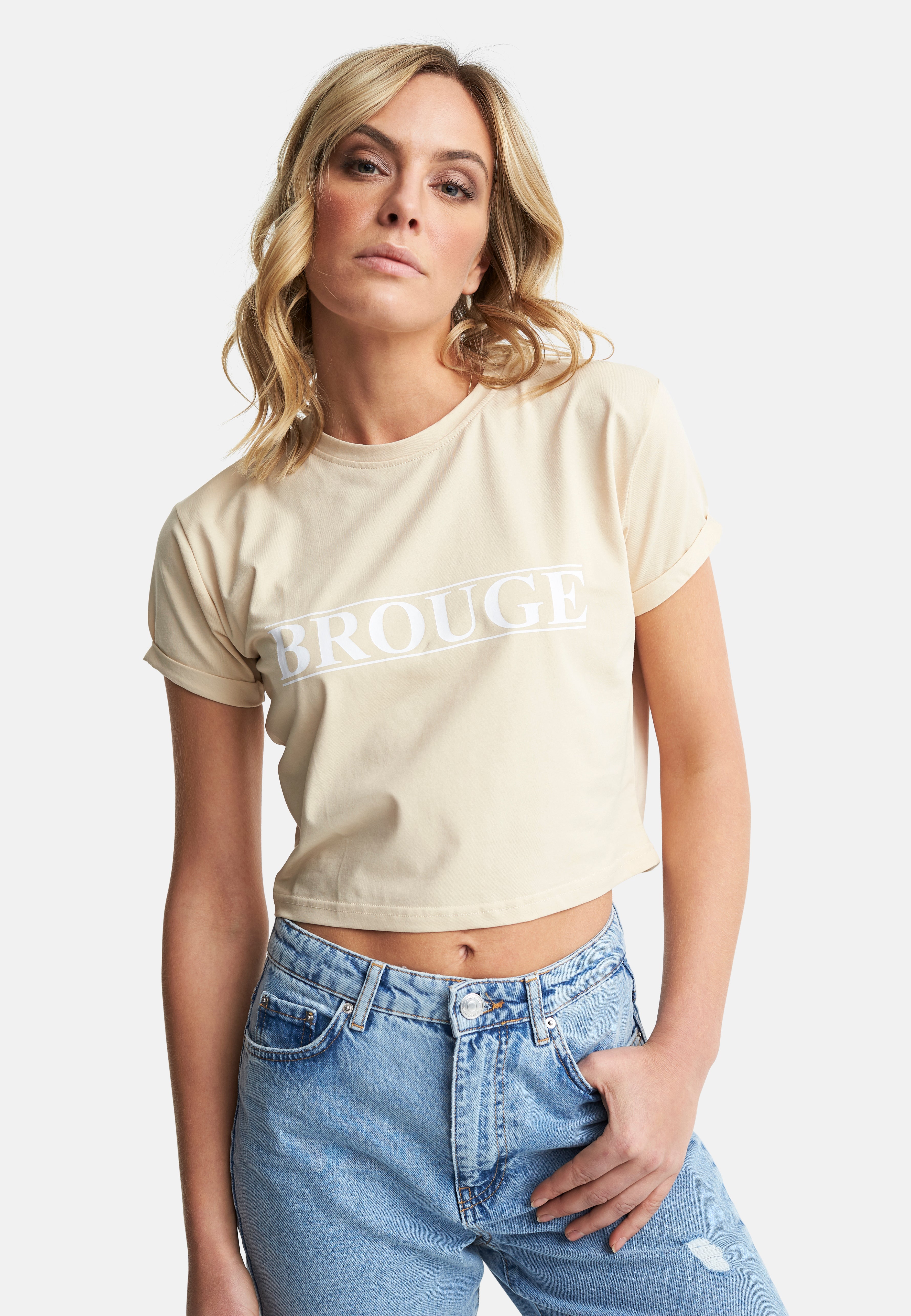 Cropped T-Shirt Cream