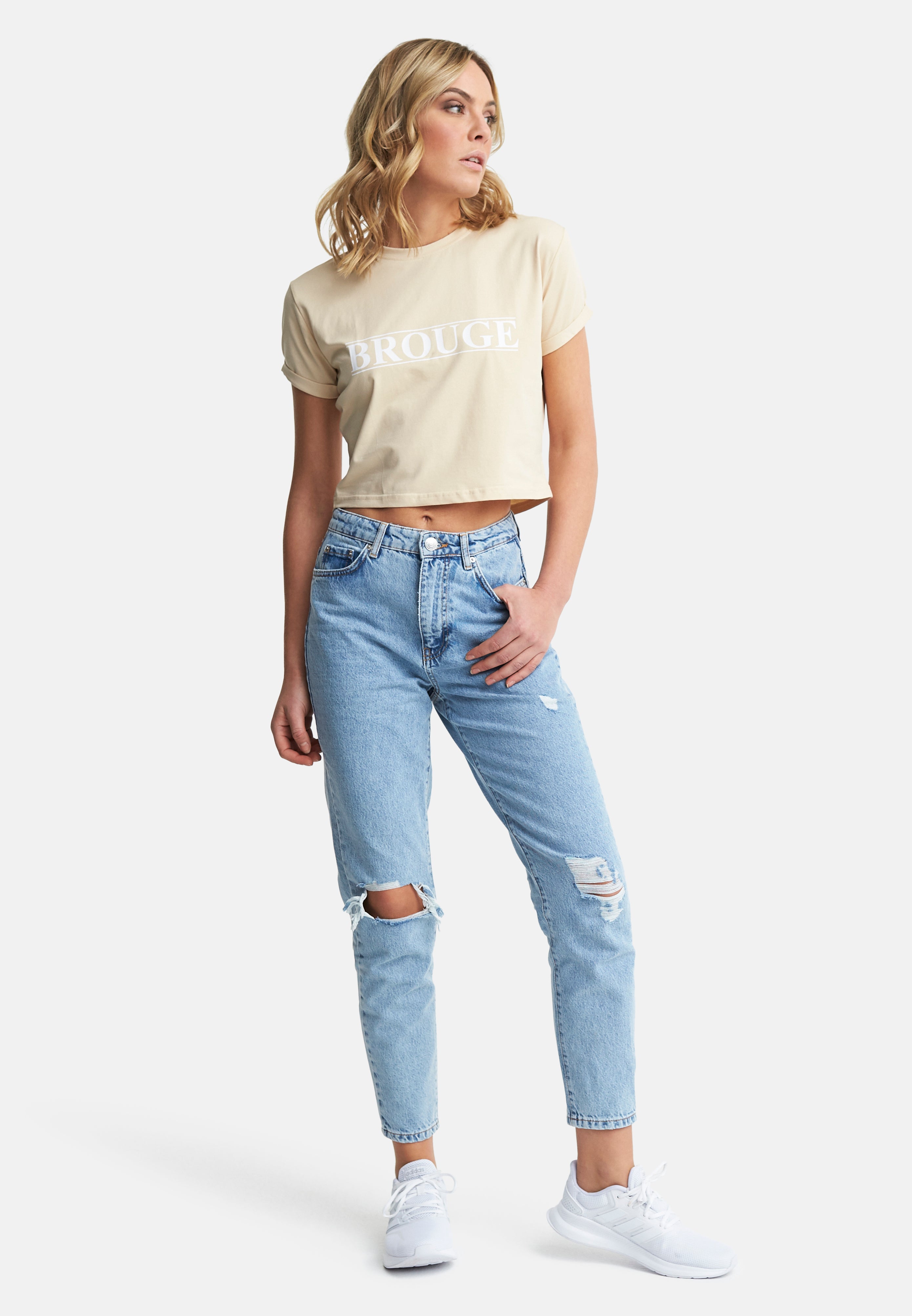 Cropped T-Shirt Cream