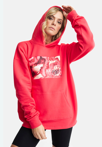 Oversized Hoodie Raspberry Red